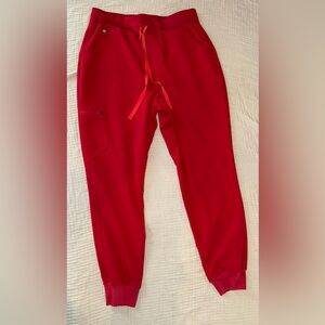 FIGS, Winning Red, Large, High-Waisted Zamora jogger